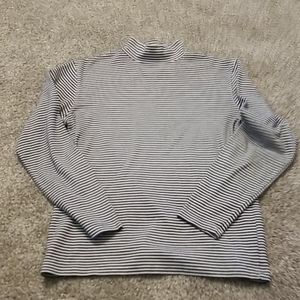 Striped mock neck turtleneck top